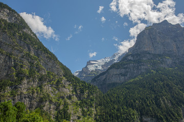 Fototapeta na wymiar Swiss Alp Mountain ridges panorama