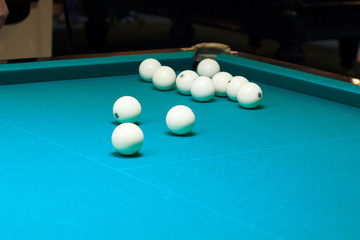 Balls for billiards during the game.