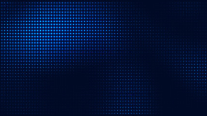 Dot blue pattern screen led light gradient texture background. Abstract  technology big data digital background. 3d rendering.