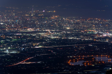 Fototapeta premium [福岡県]福岡市街の夜景（米の山展望台）