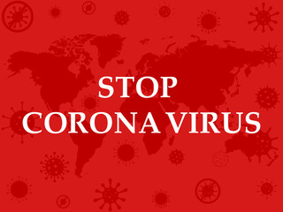 Fototapeta na wymiar Coronavirus banner background vector illustration. Stop virus concept. Virus Wuhan from China. Dangerous world pandemic 