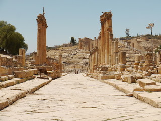 Obraz premium colonnaded street Cardo Maximus, Jerash, kingdom Jordan, Middle East