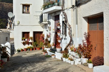 Fototapeta na wymiar Calle típica de la Alpujarra en Granada, España