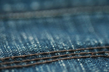 Jeans denim texture close up , focus only one point , soft blured background wallpaper