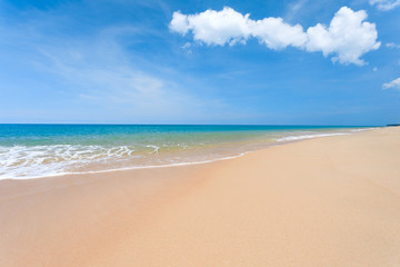 Sea view from tropical beach with sunny sky. Phuket beach Thailand.
