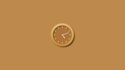 Yellow clock icon,3d wall clock,3d analog wall clock icon