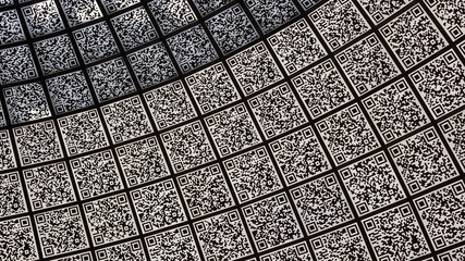 The pattern on the wall in the form of kbarcode. Abstraction. New technology