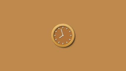 Yellow clock icon,3d wall clock,3d analog wall clock icon