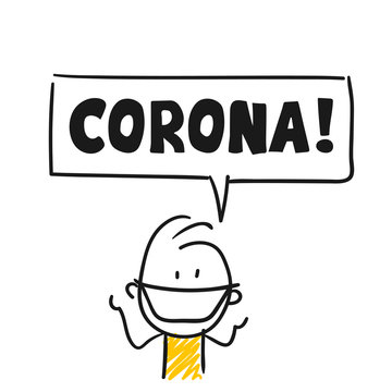 Strichfiguren / Strichmännchen: Corona, Virus. (Nr. 466)