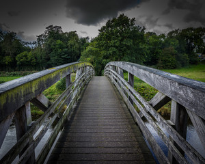 Obraz premium Footbridge over the river Ribble in Clitheroe