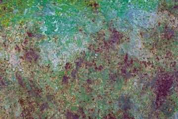 Texture of rusty green metal