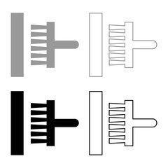 Glue applied to the wall Designation on the wallpaper symbol icon outline set black grey color vector illustration flat style image