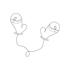 Doodle illustration Winter mittens for children or adults. Symbol of celebration and comfort. Vector illustration New Year Christmas Cozy Home