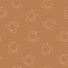 Vector background. Seamless pattern with cups, mugs of tea, coffee, cocoa.