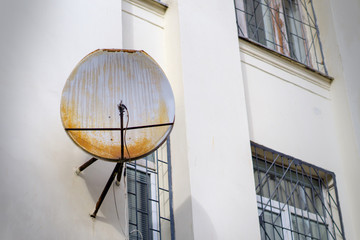 old dish for satellite tv. end of the era of satellite television.