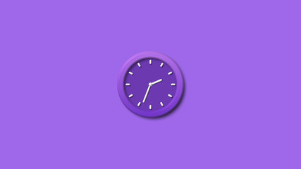 Purple analog 3d wall clock,Wall clock icon,Counting down 3d wall clock