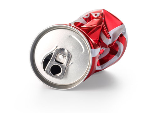 Crumpled Coca Cola cans