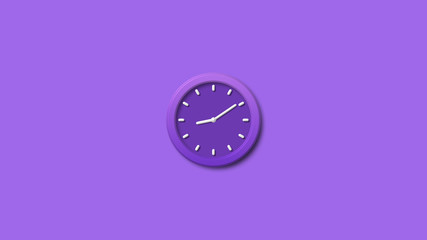 Purple 3d wall clock,wall clock icon,clock icon