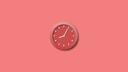 New red color 3d wall clock icon,clock counting down,Red clock image