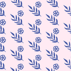 Sprigs, flowers from the garden, hand-drawn color vector. Scandinavian floral background illustration. Perfectly wrapping paper