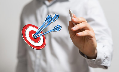 Marketing And Communication Success Concept dart.