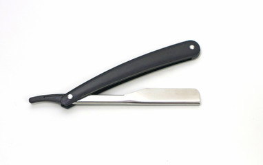 Razor handle, shaver, for men, black, white background 