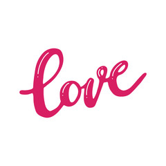 Love lettering seamless pattern. Pink letters are cute. Modern calligraphy text. Print design