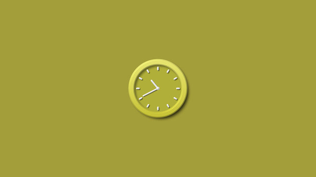 Dark Yellow Background 3d Wall Clock,Wall Clock Icon,yellow Clock Icon