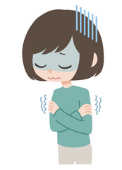 体調不良の女性