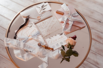 beautiful wedding details, invitations, calligraphy, letters