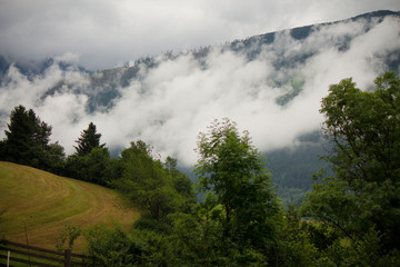 fog on mountain 
