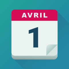 Calendrier 1er avril (flat design)