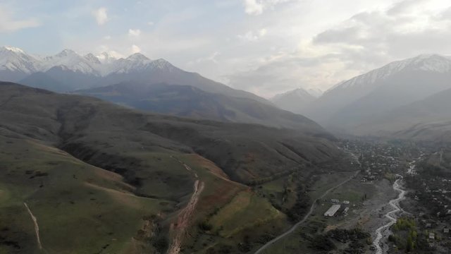 Ala Archa valley with mountain in the background