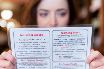 Woman reading menu