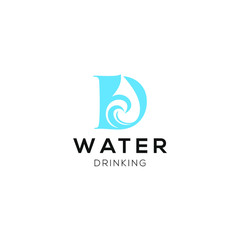 initials d logo design inspiration for water drink