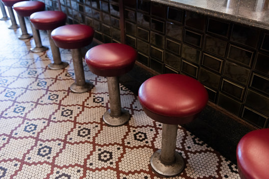 Empty stools at diner