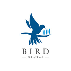 Bird Dental Logo Design Vector. 