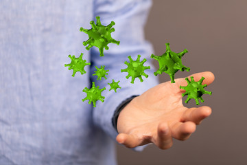 contagious coronavirus pandemic, dangerous virus outbreak 3d.
