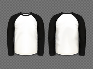 Men's black raglan sweatshirt with long sleeve