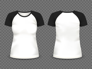 Black raglan t-shirt. Vector template.