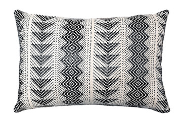 Decorative cushion with geometric pattern.