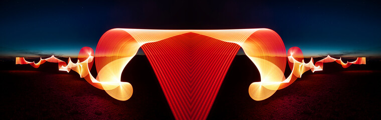 Lightpainting at magic hour