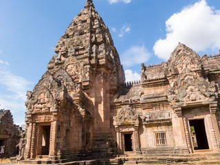 Naklejka premium Phanom Rung Historical Park,is Castle Rock old Architecture about a thousand years ago at Buriram Province,Thailand
