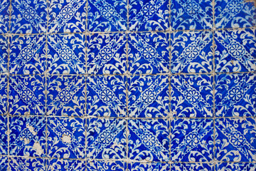 Azulejo, traditional wall tiles in Lisbon, Portugal