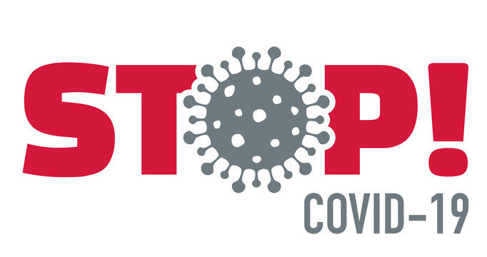 Stop covid-19 with virus icon