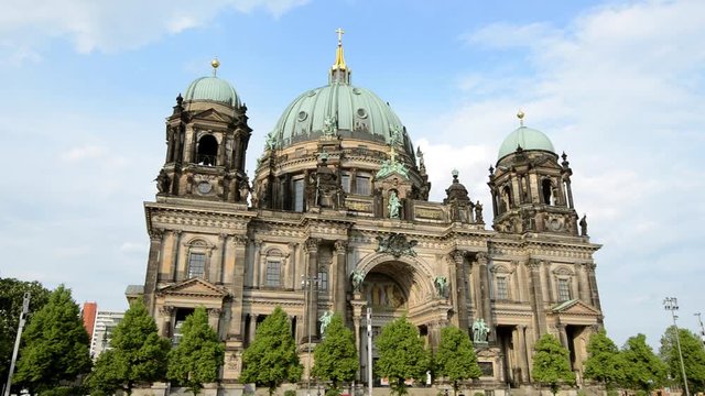 BERLIN - GERMANY, MAY 23, 2017, Cathedral building on blue sky background in sunny day
