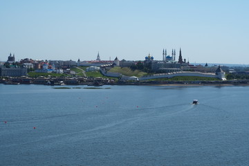 Kremlin in Kazan, Russia, river, summer