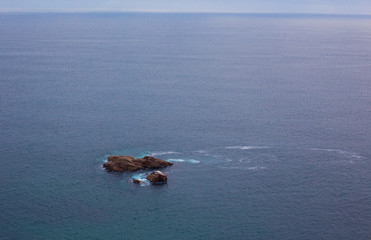 Large rock in the ocean. Cabo da Roca, the western point of Europe, Portugal