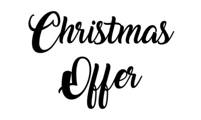 Obraz premium Christmas Offer handwritten calligraphy Text on white background.