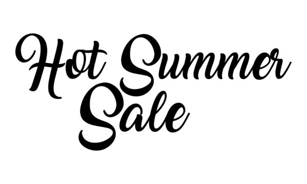 Hot Summer sale calligraphy Cursive Letters on white background.